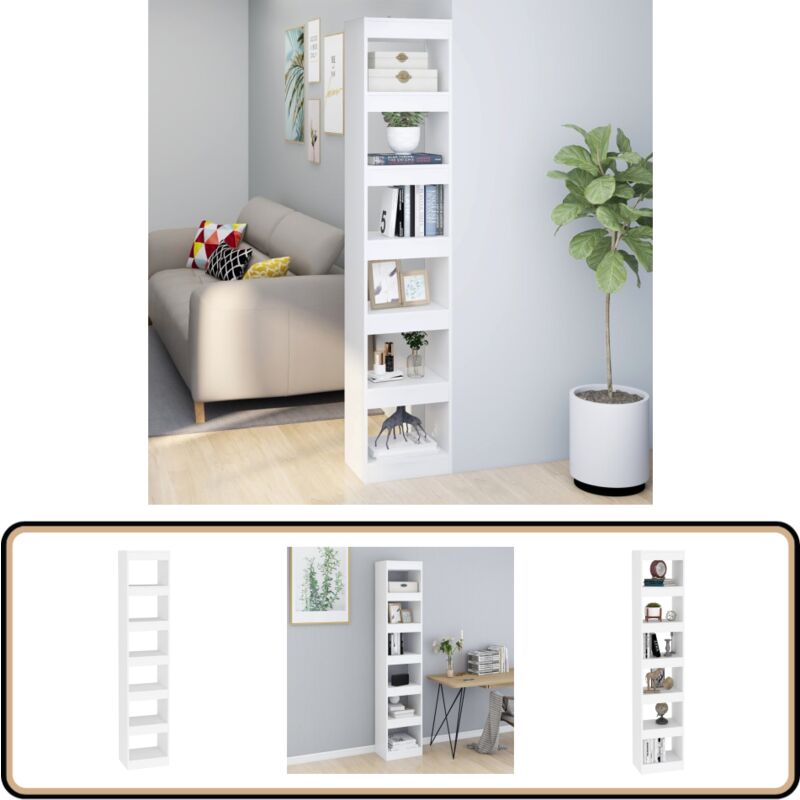 Vidaxl - Bücherregal/Raumteiler Weiß 40x30x198 cm - Buche Regal - Holzregal - Weißes Regal - Raumteiler - Schrank