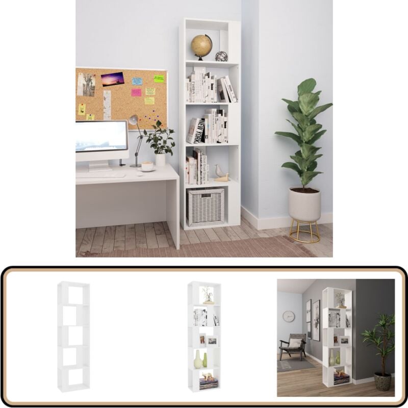 Vidaxl - Bücherregal/Raumteiler Weiß 45x24x159 cm Holzwerkstoff - Bücherregal - Regal - Holzmöbel - Weißes Möbelstück - Aufbewahrungssystem