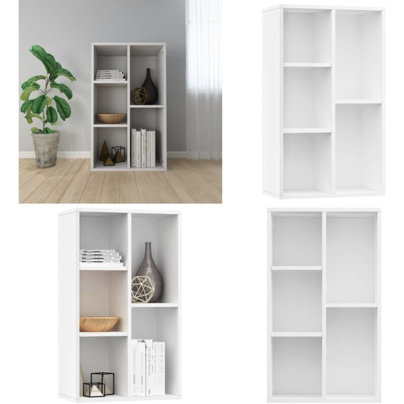 Vidaxl - Bücherregal/Sideboard Weiß 50x25x80 cm Holzwerkstoff - Bücherregal - Sideboard - Holzwerkstoff - Weißes Möbelstück - Aufbewahrungslösung