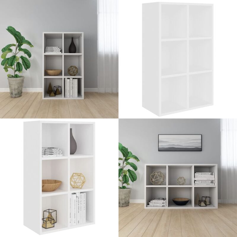 Vidaxl - Bücherregal/Sideboard Weiß 66x30x98 cm Holzwerkstoff - Bücherregal - Sideboard - Holzmöbel - Weißes Möbelstück - Regal Mit Schubladen - Home