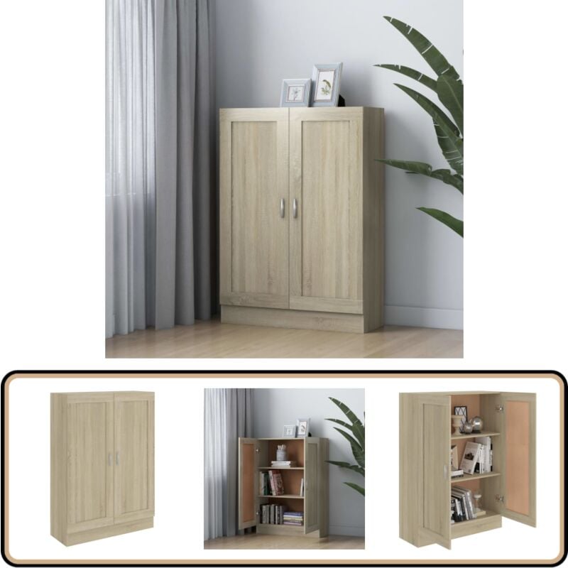 Vidaxl - Bücherschrank Sonoma-Eiche 82,5x30,5x115 cm Holzwerkstoff - Bücherregal - Holzschrank - Regal - Eichefarbenes Möbelstück - Wohnzimmermöbel
