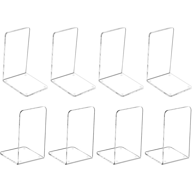 Buchstützen aus Acryl-Kunststoff, durchsichtige, rutschfeste Buchstützen aus Acryl, Buchstützen, Organizer, Regaldekor, dekorative Schreibwaren,