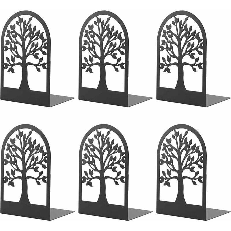 Buchstützen aus Metall für Bücher, MSDADA kratzfeste Buchhalter für Büro, Schule und Zuhause, Buchteiler, CD-Ordnerhalter für Schreibtische (3 Paar)