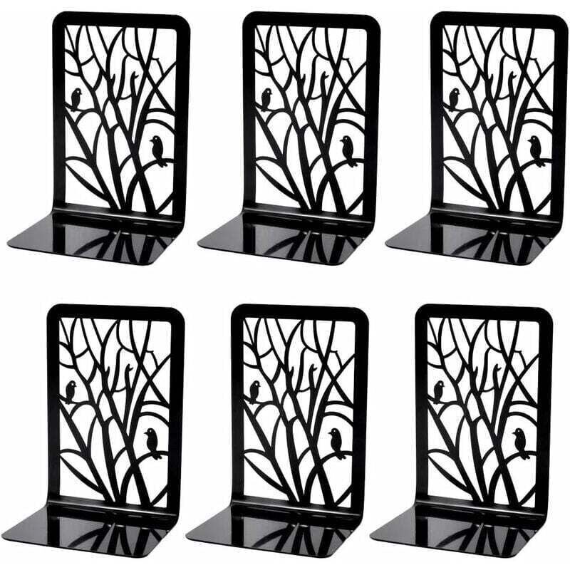 Buchstützen, Buchstützen, Buchstützen, 3 Paar robuste, rutschfeste Buchstützen aus Metall (für schwere Bücher), dekorativer Buchteilerhalter,