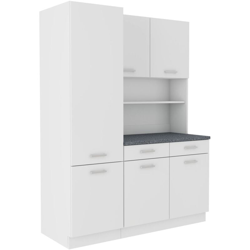 Buffet Küche Mario 150 cm Küchenzeile Küchenblock Einbauküche Weiss