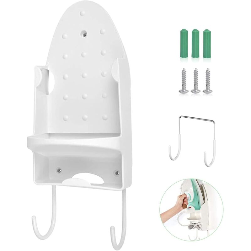 Bügelbretthalter, Wandhalterung für elektrische Bügeleisen, Bügelbrett-Aufbewahrungs-Organizer, Bügelkorb über der Tür oder Wandhalterung in der
