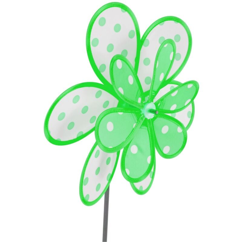 Buri - Garten Windspiel Blüten Motiv Windrad 76cm Windmühle Gartenstecker Gartendeko - grün