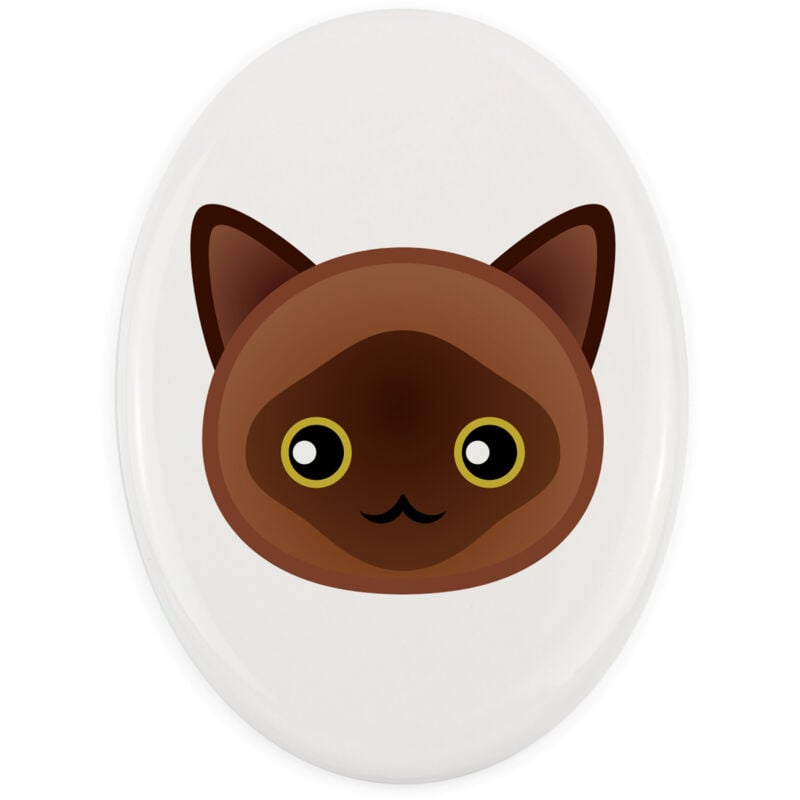 Burmese - Keramik Grabplatte mit Grafik und Inschrift von Art-Dog