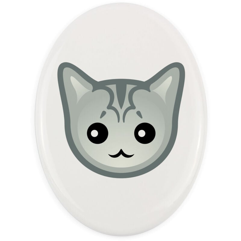 Burmilla - Grabsteinfliese aus Keramik mit Grafik und Inschrift von Art-Dog