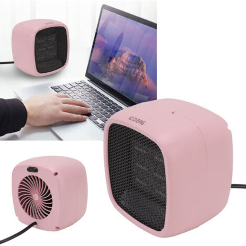 Büro-Heizlüfter, Mini tragbare elektrische Heizung für kleines Büro und Zuhause, rosa, EU, 220V