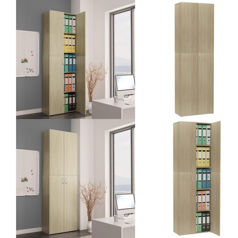 Büroschrank Sonoma-Eiche 60x32x190 cm Holzwerkstoff - Büroschrank - Büroschränke - Home & Living - Braun