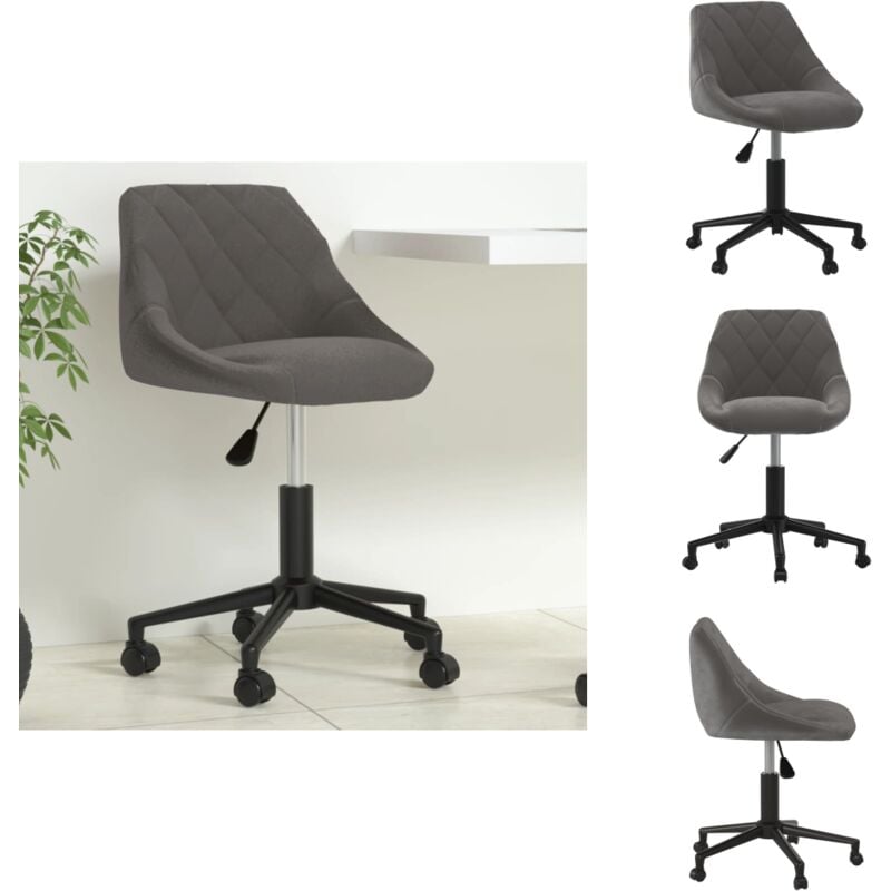 Vidaxl - Bürostuhl Drehbar Dunkelgrau Samt - Bürostuhl - Bürostühle - Stuhl - Stühle