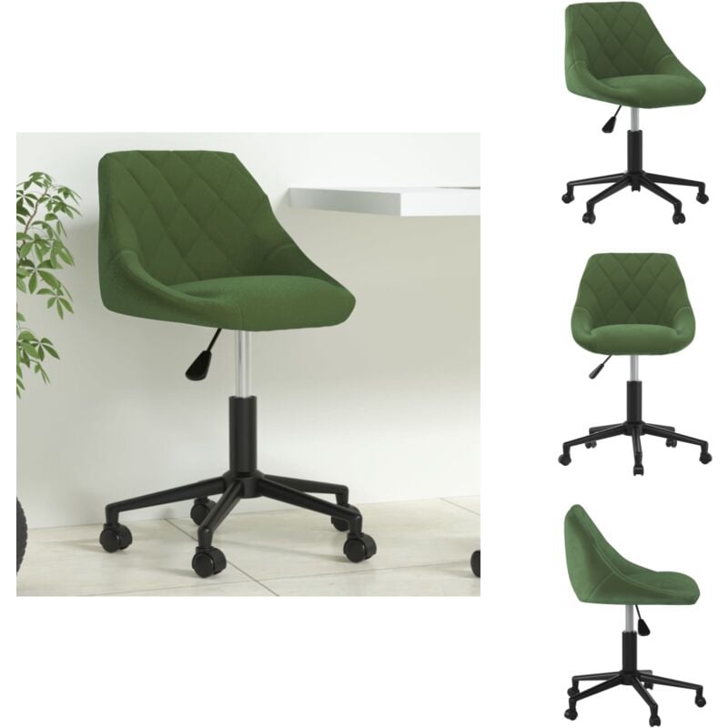 Vidaxl - Bürostuhl Drehbar Dunkelgrün Samt - Bürostuhl - Bürostühle - Stuhl - Stühle