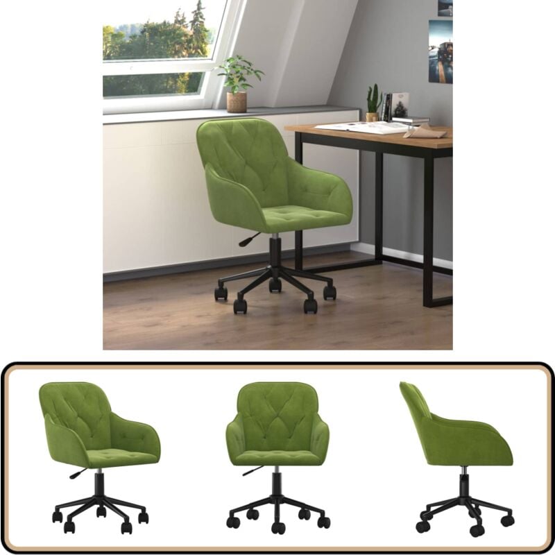 Bürostuhl Drehbar Hellgrün Samt - Bürostuhl - Drehstuhl - Samtstuhl - Gamingstuhl - Arbeitsplatzstuhl