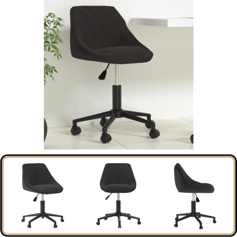 Vidaxl - Bürostuhl Drehbar Schwarz Samt - Drehstuhl - Bürostuhl - Samtsessel - Ergonomischer Stuhl - Schreibtischstuhl