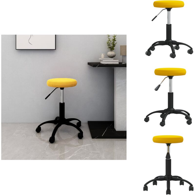 Bürostuhl Drehbar Senfgelb Samt - Bürostuhl - Bürostühle - Stuhl - Stühle