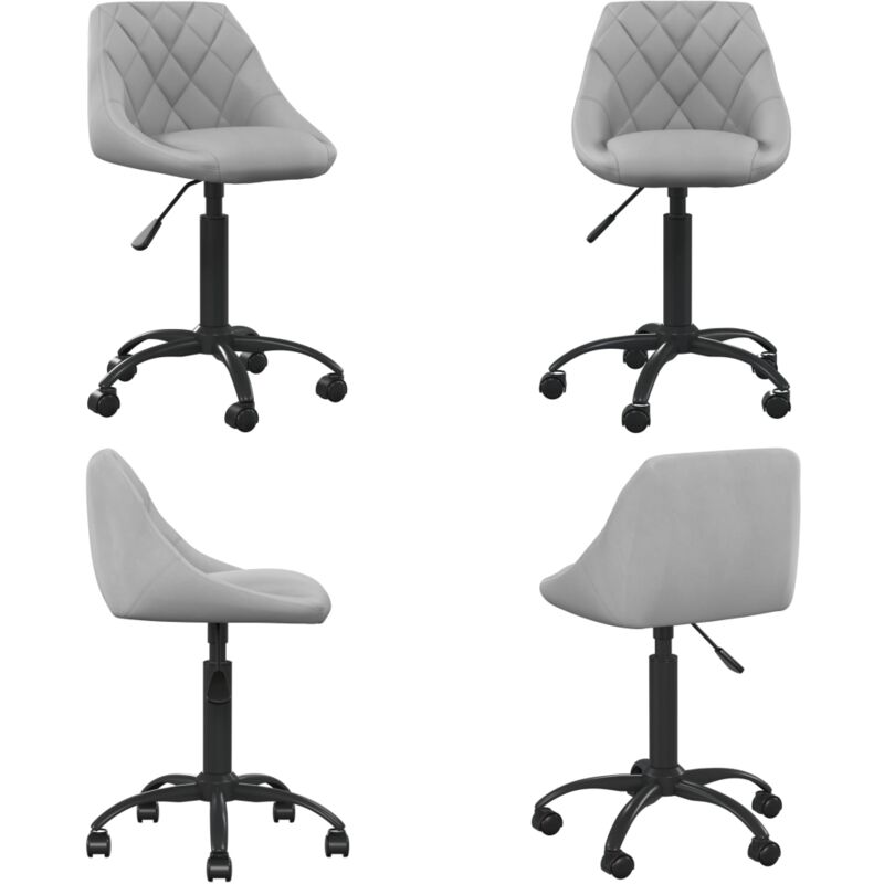 Bürostuhl Hellgrau Samt - Bürostuhl - Schreibtischstuhl - Ergonomischer Stuhl - Höhenverstellbar - Drehstuhl - Home & Living