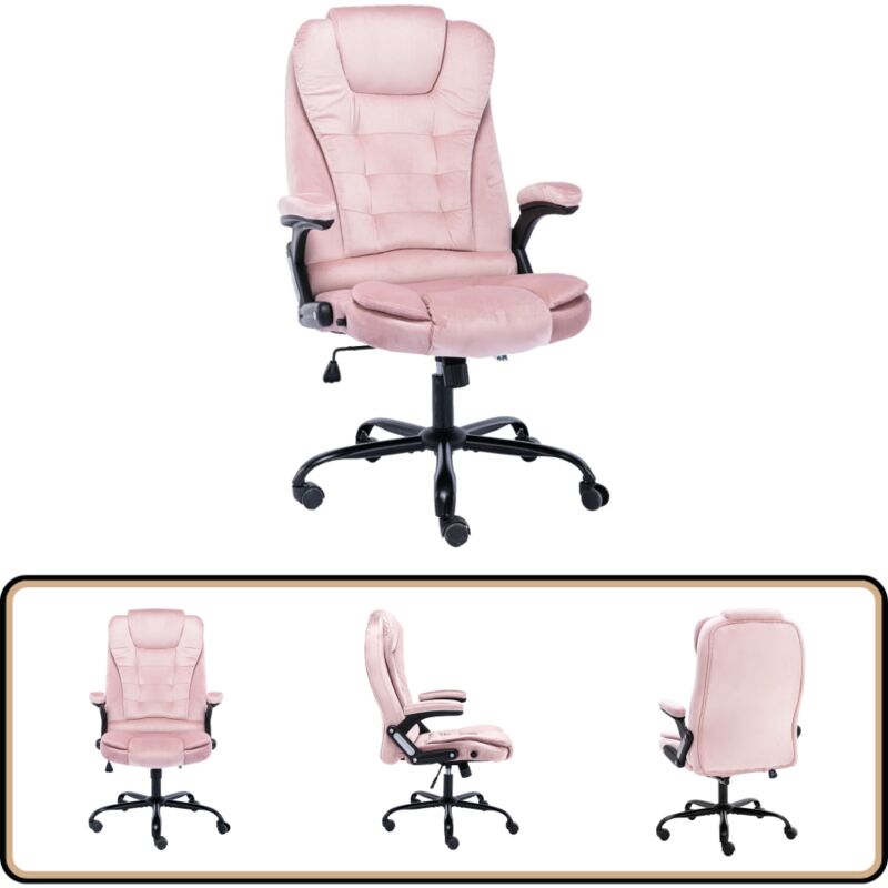 Vidaxl - Bürostuhl Rosa Samt - Bürostuhl - Rosa - Samtstuhl - Ergonomischer Stuhl - Drehstuhl
