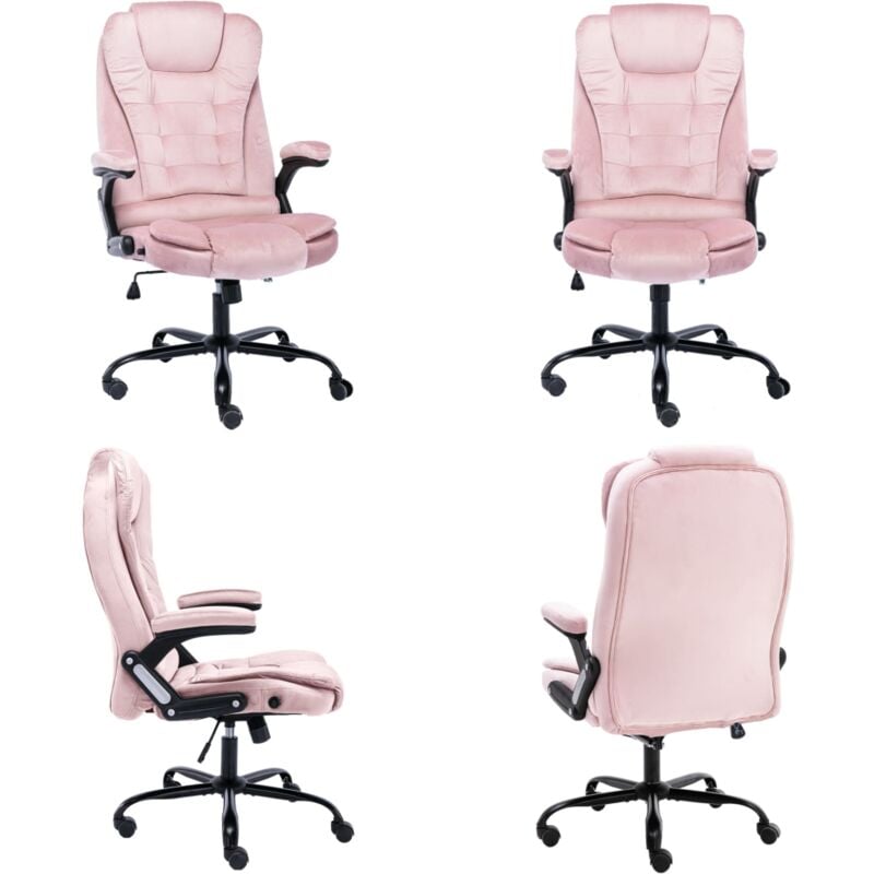 Bürostuhl Rosa Samt - Bürostuhl - Rosa - Samtstuhl - Ergonomischer Stuhl - Drehstuhl - Home & Living