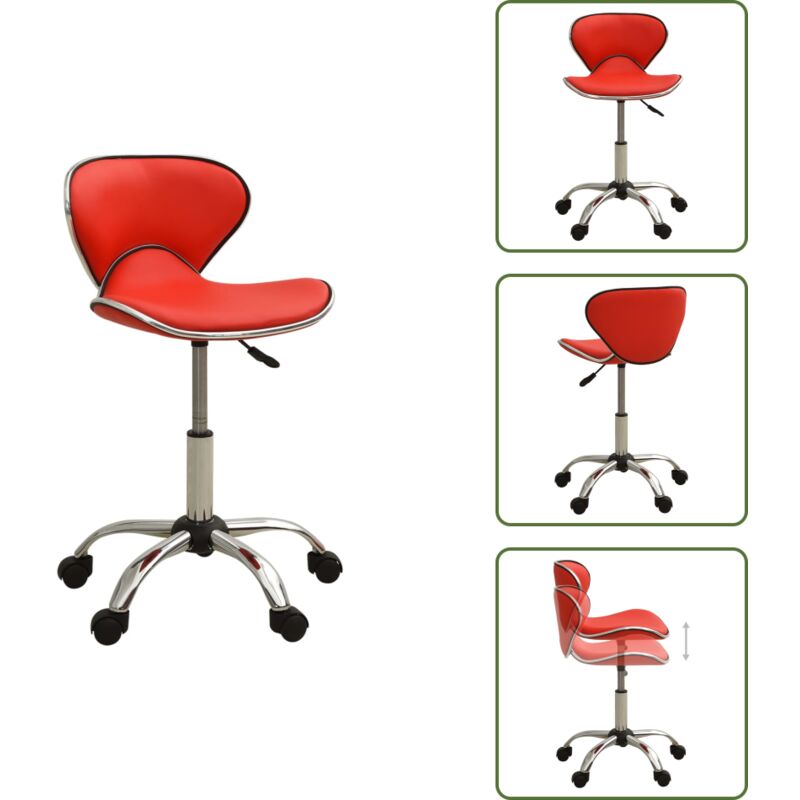 Vidaxl - Bürostuhl Rot Kunstleder - Bürostuhl - Bürostühle - Chefsessel - Sessel