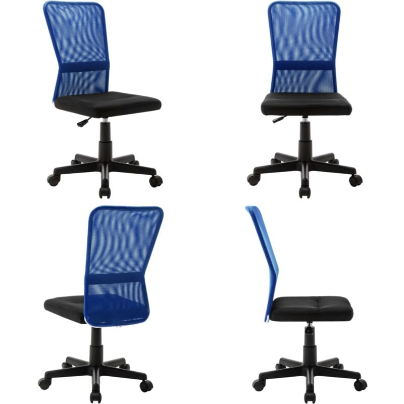 Bürostuhl Schwarz und Blau 44x52x100 cm Netzgewebe - Bürostuhl - Bürostühle - Home & Living