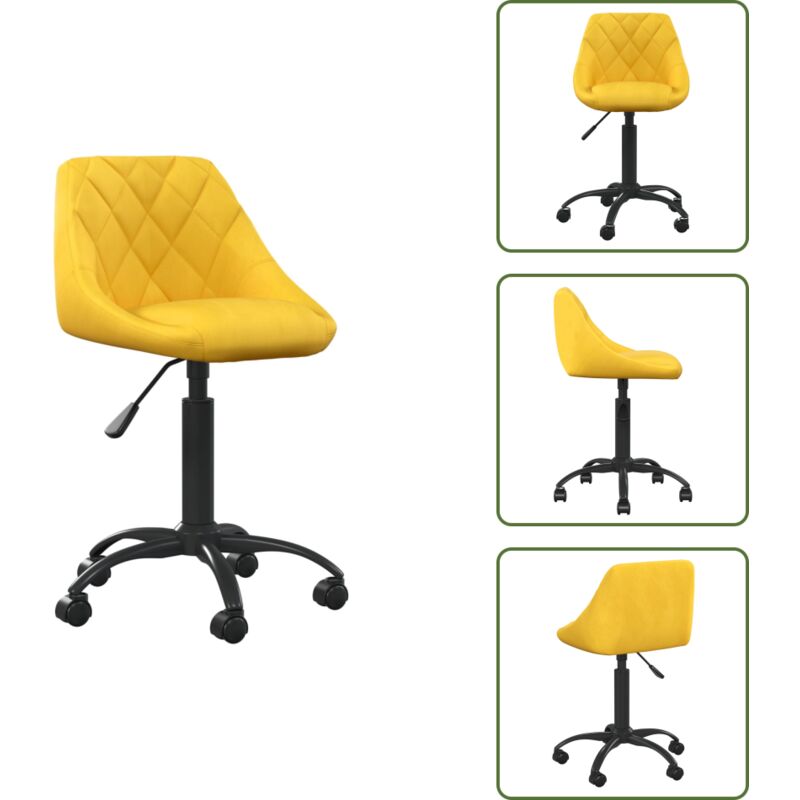 Vidaxl - Bürostuhl Senfgelb Samt - Bürostuhl - Bürostühle - Chefsessel - Sessel