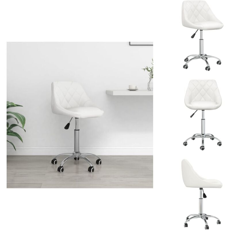 Vidaxl - Bürostuhl Drehbar Weiß Kunstleder - Drehstuhl - Bürostuhl - Schreibtischstuhl - Ergonomischer Stuhl - Weißes Büro
