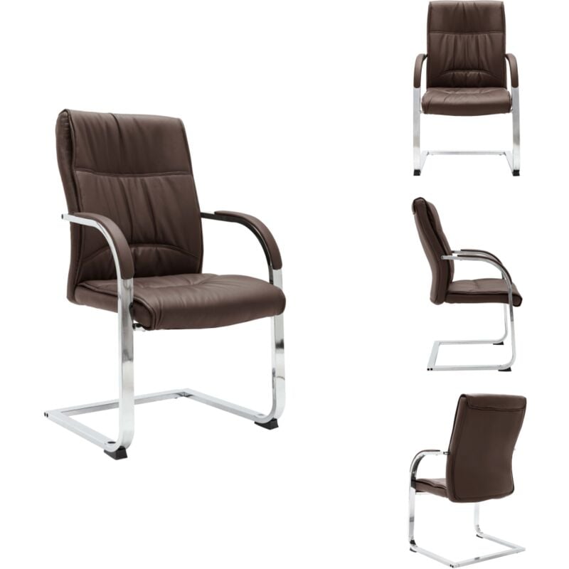 Vidaxl - Freischwinger Bürostuhl Braun Kunstleder - Freischwinger Bürostuhl - Bürostühle - Schreibtischstuhl - Bürobedarf - Ergonomischer Stuhl