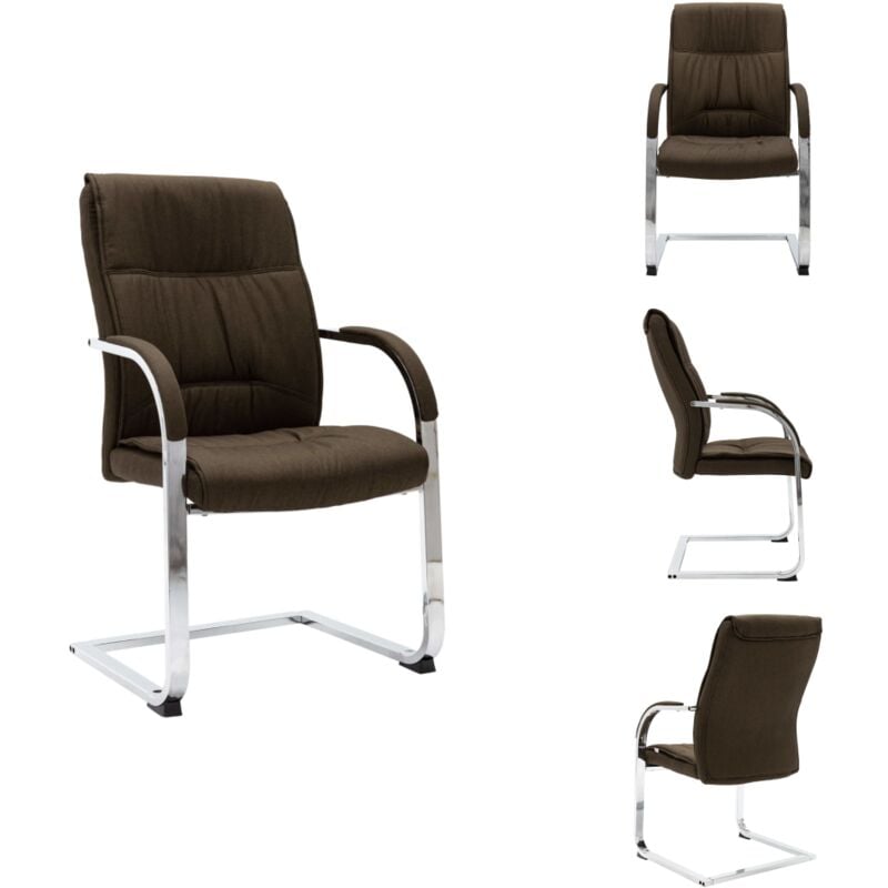 Vidaxl - Freischwinger Bürostuhl Braun Stoff - Freischwinger Bürostuhl - Bürostuhl Braun - Schreibtischstuhl - Ergonomischer Bürostuhl - Komfortabler