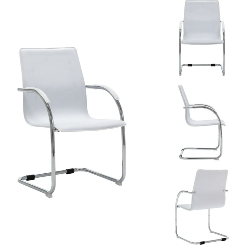 Vidaxl - Freischwinger Bürostuhl Weiß Kunstleder - Freischwinger Bürostuhl - Bürostuhl Weiß - Schreibtischstuhl - Designerstuhl - Office Chair