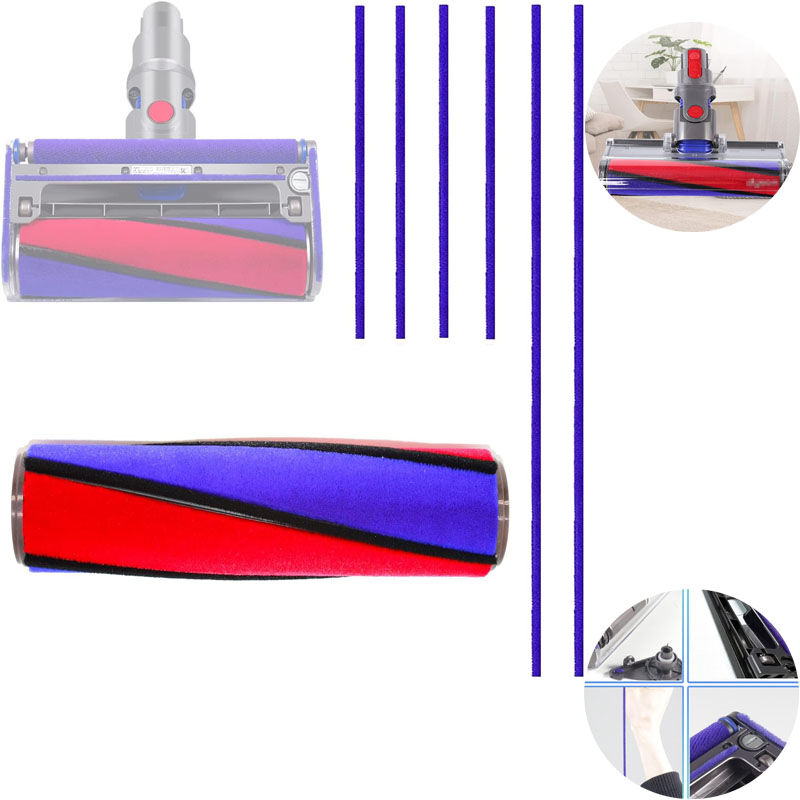 Bürste Ersatzbürste Für Dyson V6 V7 V8 V10 V11 Soft Tufted Bodenbürste, Dyson V8 Bürste Soft Roller Für Dyson Zubehör, Mit 6 Filzstreifen Für Dyson