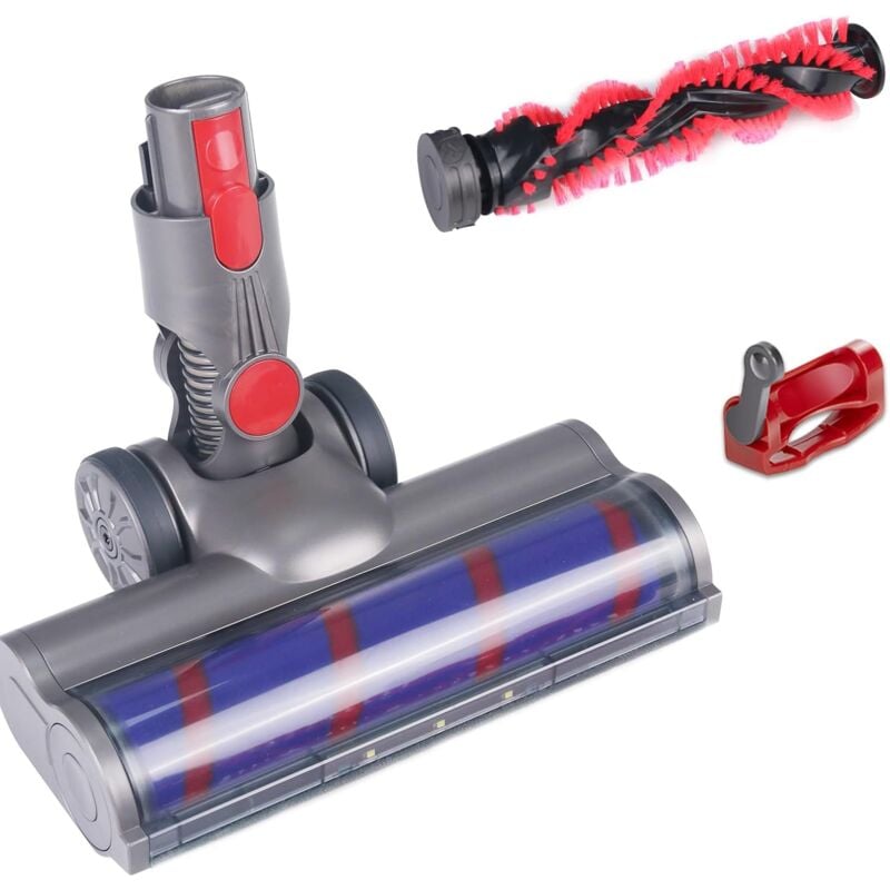 Bürste für Dyson V7 V8 V10 V11 V15 SV12 SV14 SV15, Dyson Bürstenkopf mit Turbo und Soft Roller, led und Auslösesperre, Dyson Zubehör für Teppich,