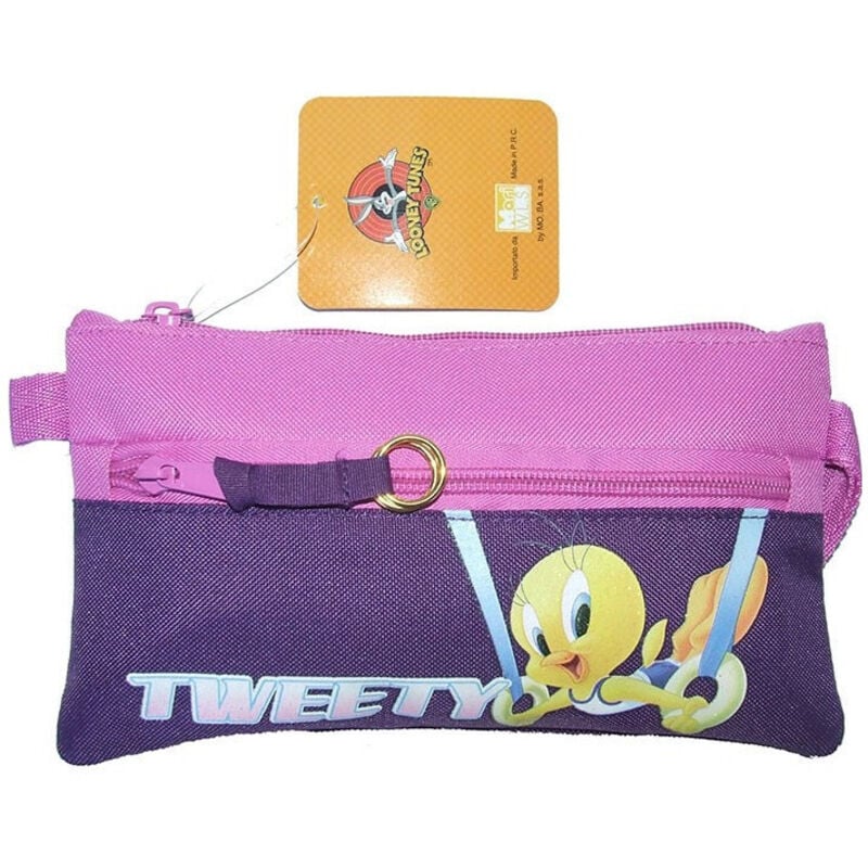 Trade Shop Traesio - Trade Shop - Tweety Federmäppchen mit Reißverschluss, Stiftehalter für die Schule oder zum Zeichnen -