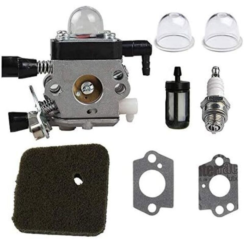 C1Q-S186 Filter Vergaser Luftfilter Kraftstoff Zündkerze Tuning Kit Kompatibel mit STIHL FS38 HL45 HS45 KM55 FC55 FS45 FS46 FS46C FS55 FS55R FS55RC