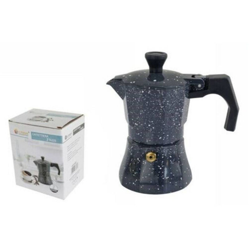 Trade Shop Traesio - Trade Shop - Moka-Kaffeemaschine, Espressomaschine, Steineffekt, Größe 2 Tassen -