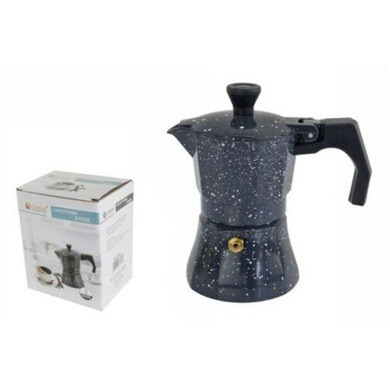Trade Shop - Moka-Kaffeemaschine, Espressomaschine, Steineffekt, Größe 3 Tassen -