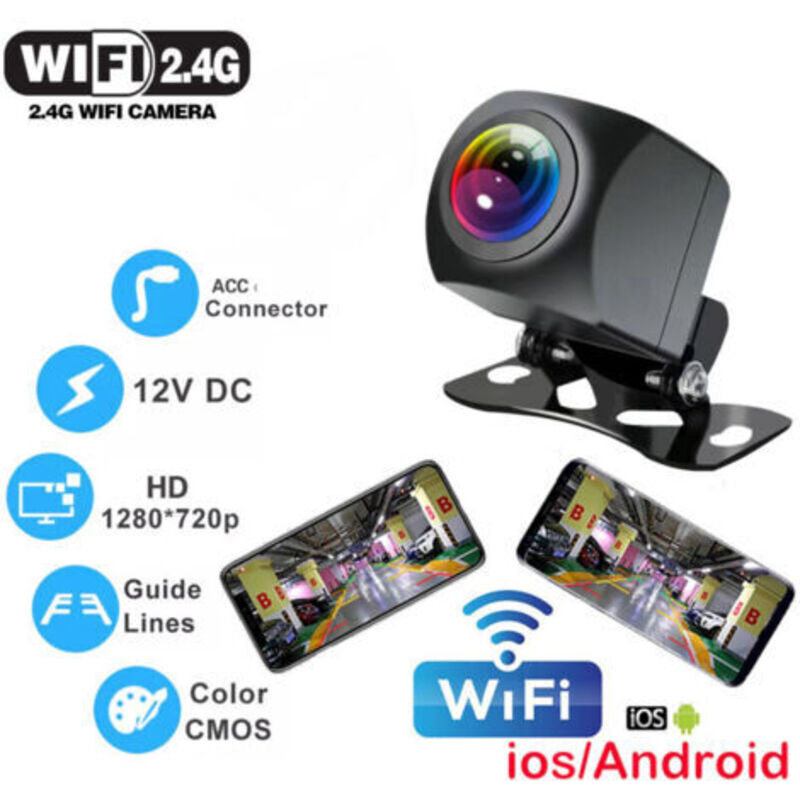 Kabellose Auto-Rückfahrkamera mit WLAN, 170 Grad, Dashcam, HD-Nachtsicht, für iPhone, Android, 12 V, INHHUB