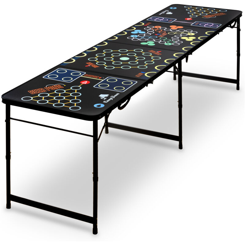 CampFeuer Bierpong Tisch, Klappbarer 6 in 1 Party Multigame Tisch, Trinkspiel Tisch, Beer Pong Tisch
