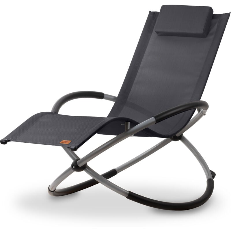 Campfeuer - Relaxliege, Anthrazit, Gartenliege klappbar Sonnenliege Schaukelsessel Schwungliege