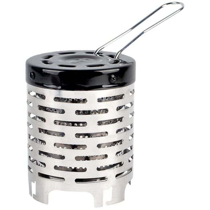 Camping-Gaskocher, Metallheizung, Camping-Mini-Heizung mit einem Griff, Zeltheizung aus Edelstahldecke, für Outdoor-Camping-Wandern..DEBUNS