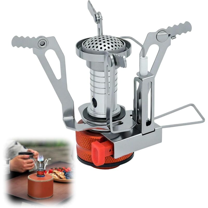 Camping-Gaskocher, verstellbarer, ultraleichter, tragbarer Propangaskocher/Becher, für Wandern, Trekking, Camping, Picknicks und Outdoor-Aktivitäten