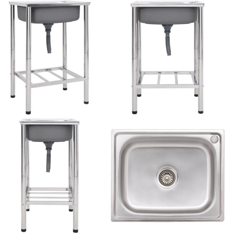 Camping-Spüle Edelstahl - Camping Waschbecken - Camping Spülbecken - Home & Living