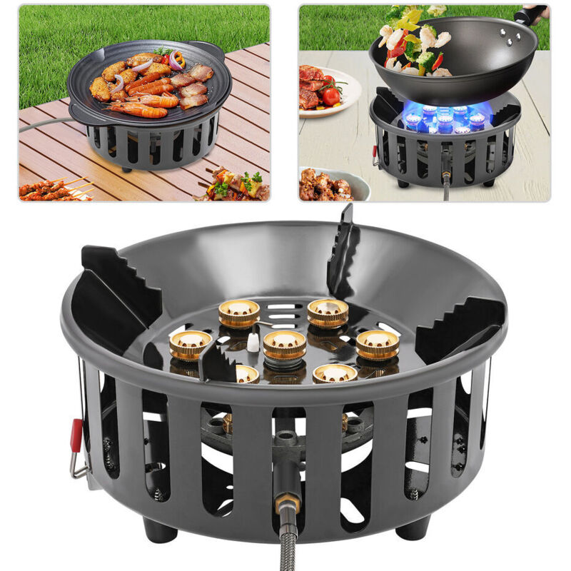 Campingkocher Camping-Gaskocher Gasbrenner Tragbarer Kocher Gaskocher mit Adapter 21000W