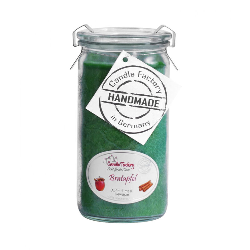 Candle Factory Mini Jumbo Bratapfel Duft Duftkerze Dekokerze wiesengrün 307-038