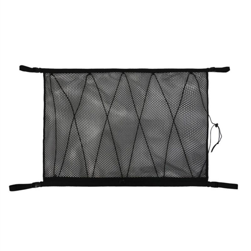 ZVD - Car Storage Net 90cmx65cm, Multifunctional Zippered Organizer with 2 Car Seat Hooks, Camper Van Storage Net, Car Organizer for suv, Jeep, Van