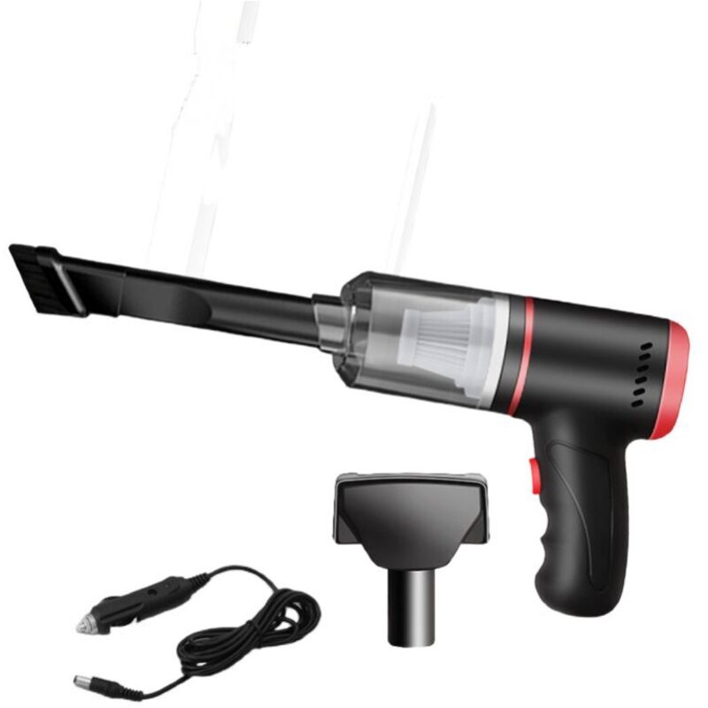 ZVD - Car vacuum cleaner wireless charging high power mini portable car vacuum cleaner for home cars(cool black wired plug-incar model),