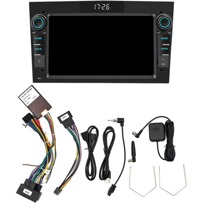 Carplay-Autoradio, Bluetooth 5.1, 7-Zoll-Carplay-Bildschirm mit LED-Anzeige, GPS, Carplay-Bildschirm, Sprachsteuerung, FM-Navigation (schwarz)