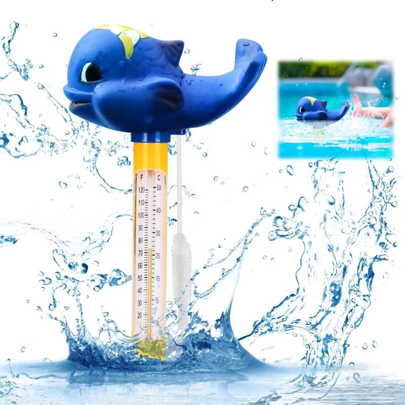 Cartoon Badewanne Schwimmbad Badewanne Thermometer Schwimmen Blauwal Thermometer