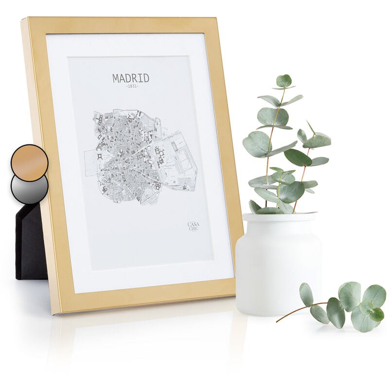 Casa Chic Bilderrahmen 17x12cm, Bilderrahmen für Kinderzeichnungen, Urkunden & Fotos, Metall-Bilderrahmen mit Echtglas, Fotorahmen im Hoch- oder