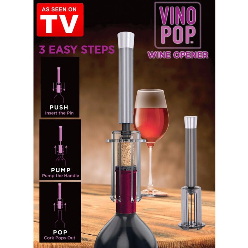 Trade Shop - DRUCKKORKENZIEHER LUFTPUMPE FLASCHENÖFFNER WEIN-SOMMELIER -